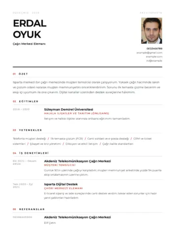 Çağrı Merkezi cv indir